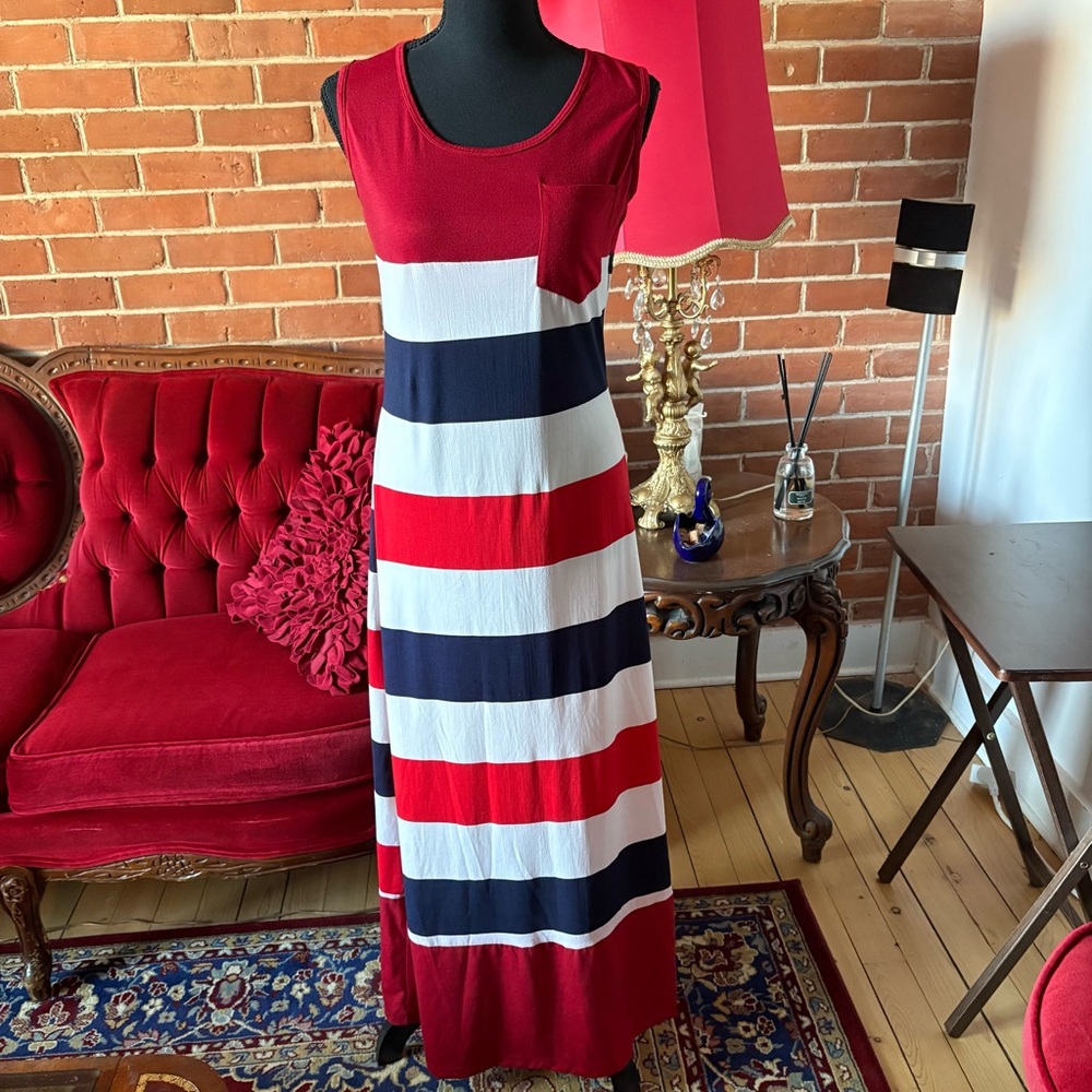 Vintage Red and White Sleeveless Sundress
